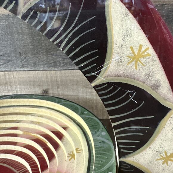 Collapsible Bowl Sun Moon Made In Honduras -flaw - Picture 4 of 10